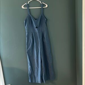 Very J Blue Sleeveless Capris Romper